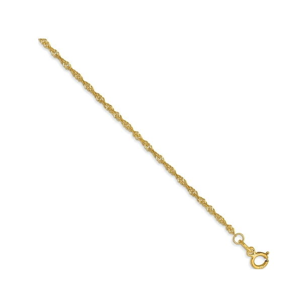 14k Yellow Gold 1.4mm Singapore Chain Necklace Bracelet Anklet 7-30 14k Yellow Gold 1.4mm Singapore Chain Necklace Bracelet Anklet 7-30